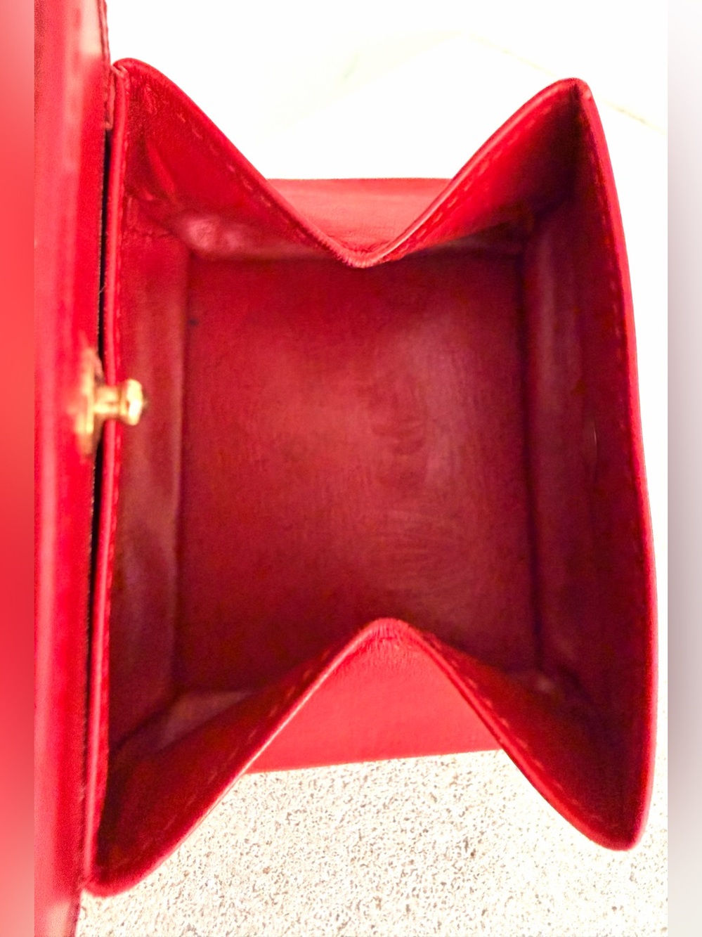 LOUIS VUITTON Vintage Red Epi Porte Monnaie Boite Coin Purse Wallet